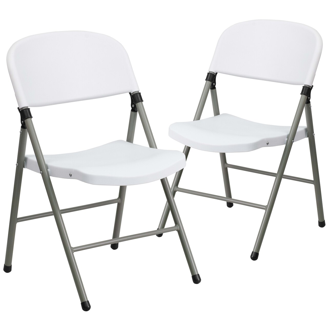 Emma and Oliver Plastic Folding Chairs | Set of 2 Lightweight Folding Chairs